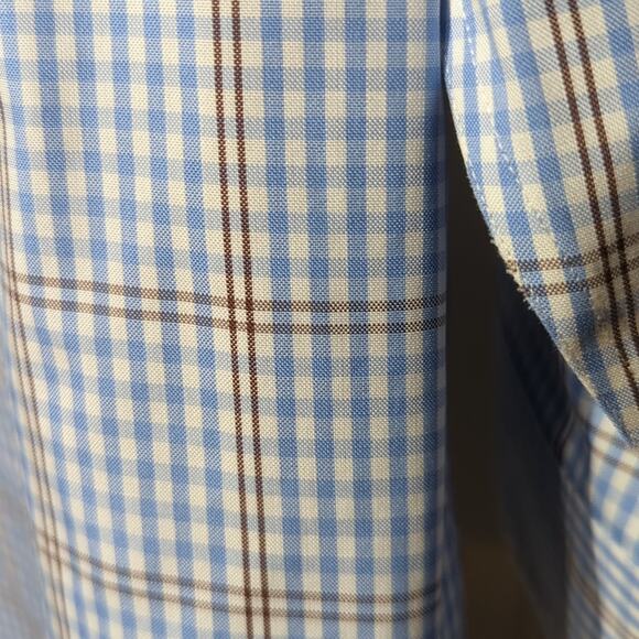 Vintage Brooks Brothers Blue Plaid The Original Polo Shirt Button Down Mens Sz L - Picture 5 of 11